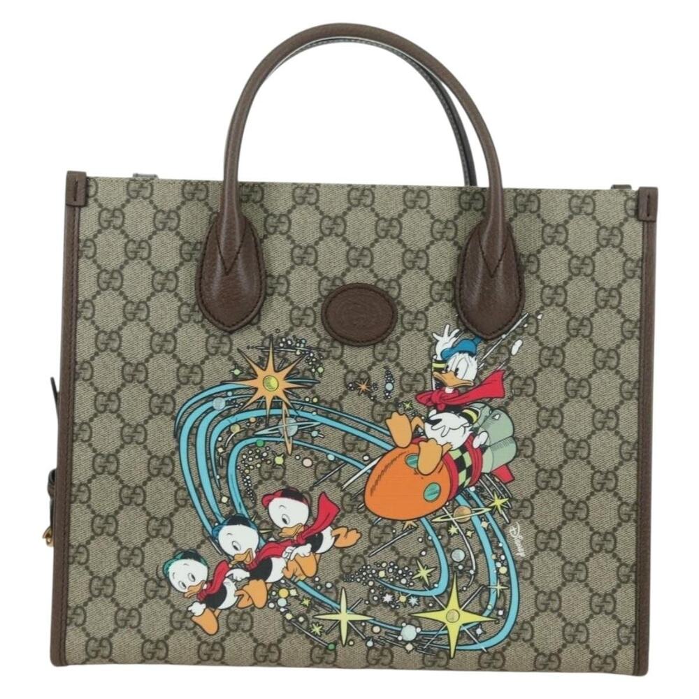 Gucci GG Supreme Donald Disney Handbag Beige